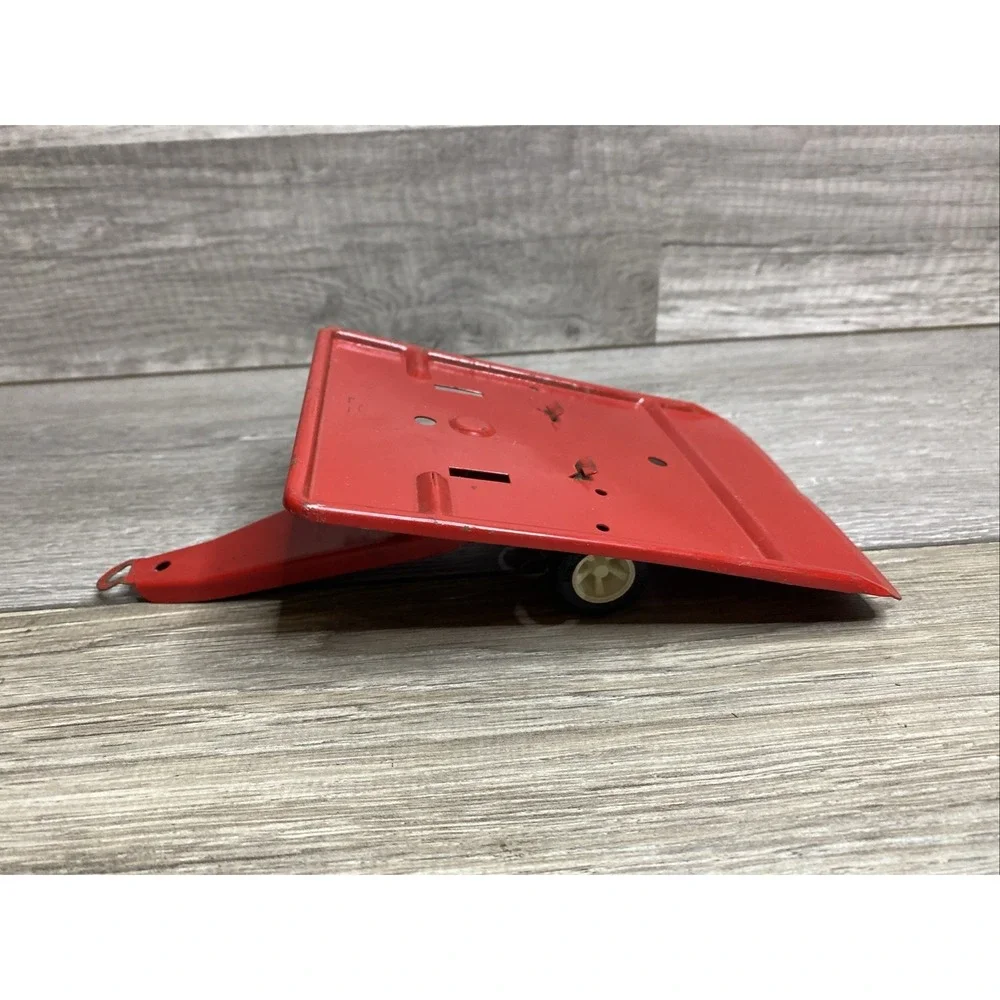 Rare Vintage Tonka Pressed Steel Tilt Bed 2 Wheel Red Trailer